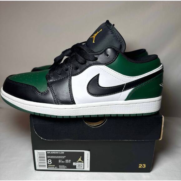 Size 8 - Nike Air Jordan 1 Low Green Toe Men's Shoes - Picture 8 of 11